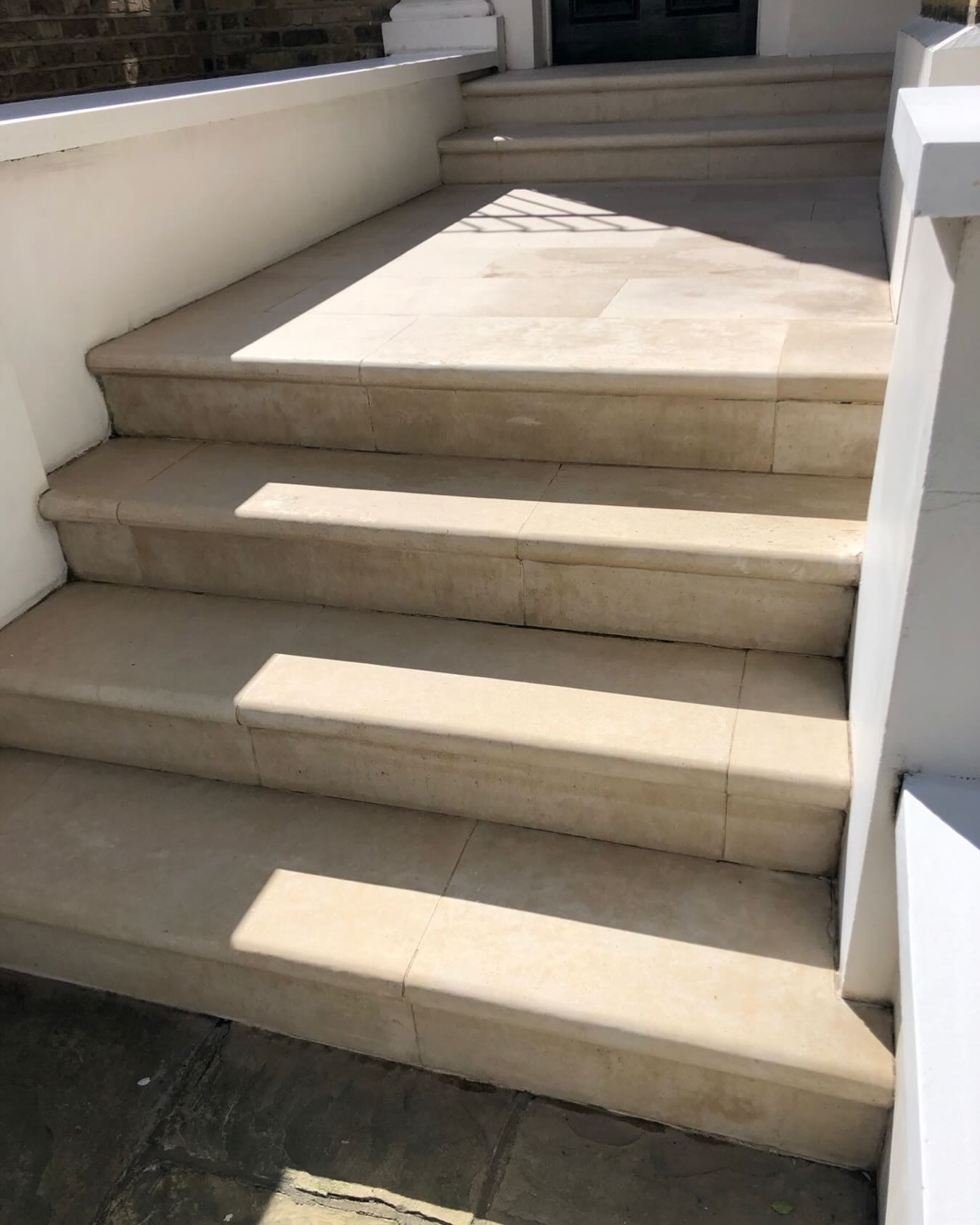 Completed natural stone restoration in a London property